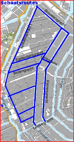 Schaatsroute Amsterdamse grachten